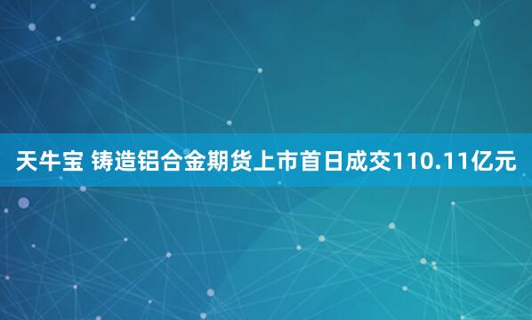 天牛宝 铸造铝合金期货上市首日成交110.11亿元