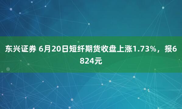 东兴证券 6月20日短纤期货收盘上涨1.73%，报6824元