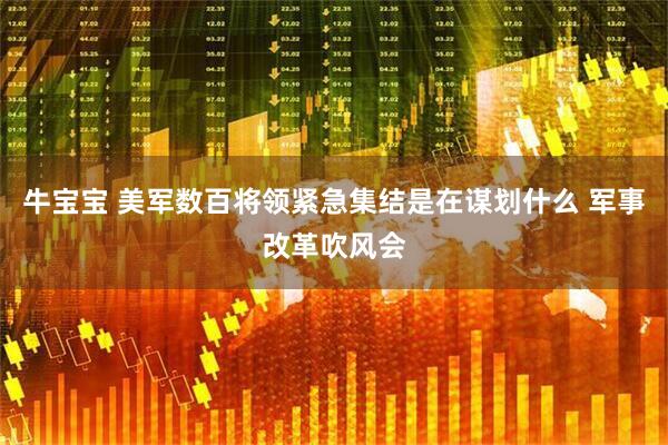 牛宝宝 美军数百将领紧急集结是在谋划什么 军事改革吹风会