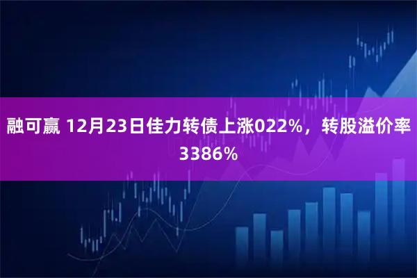 融可赢 12月23日佳力转债上涨022%，转股溢价率3386%